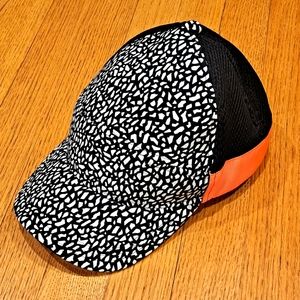 Lululemon Athletica Shattered Glass Black/Neon Orange SnapBack Mesh Hat/Cap